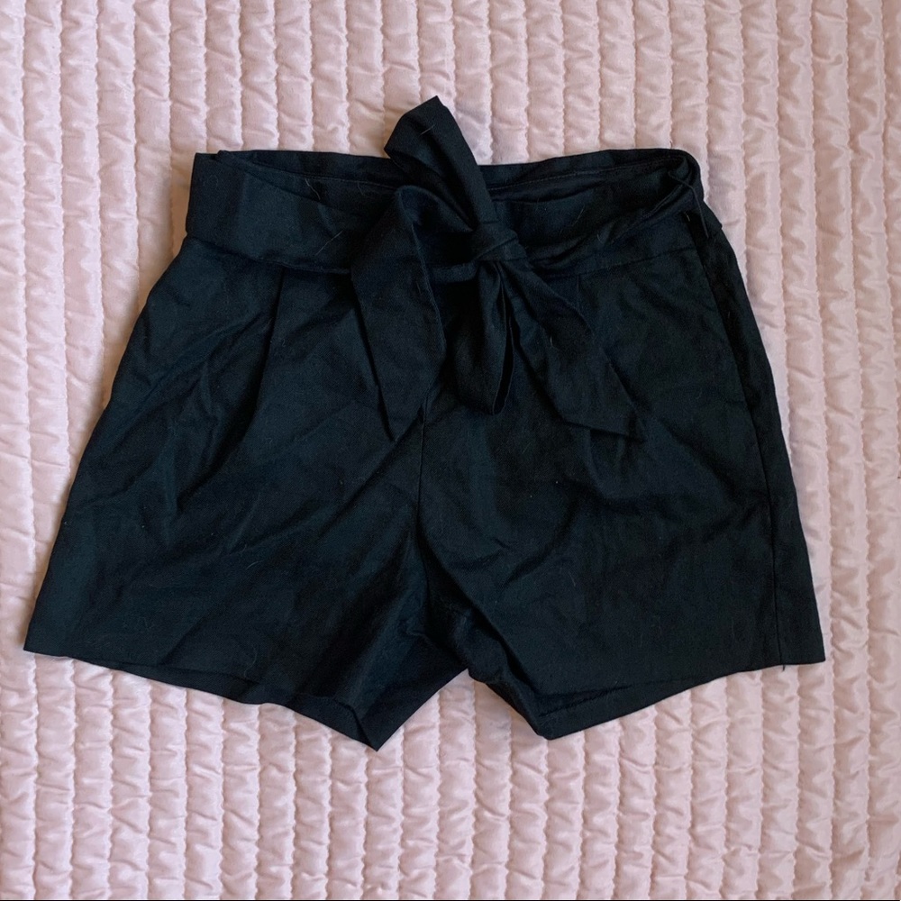 High waisted black shorts